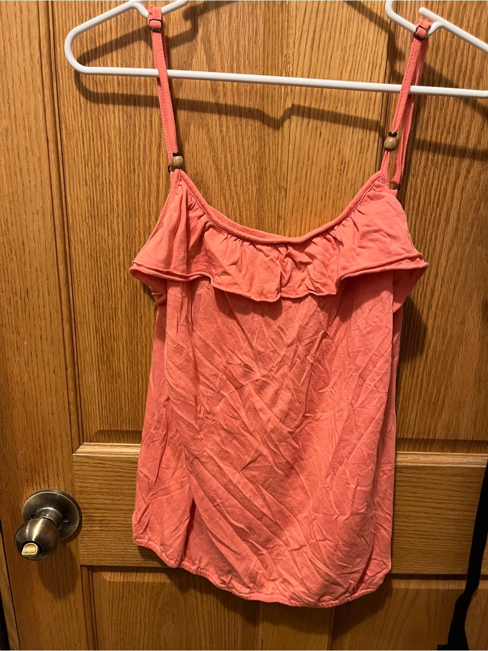 Women’s Coral Ruffle-Trim Spaghetti Strap Tank Top
